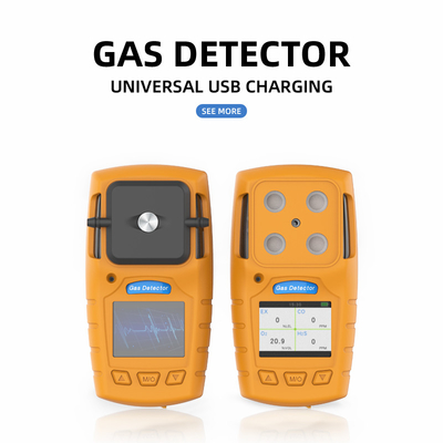 كاشف غاز 4 في 1 ، محلل غاز متعدد محمول مع منفذ شاحن USB